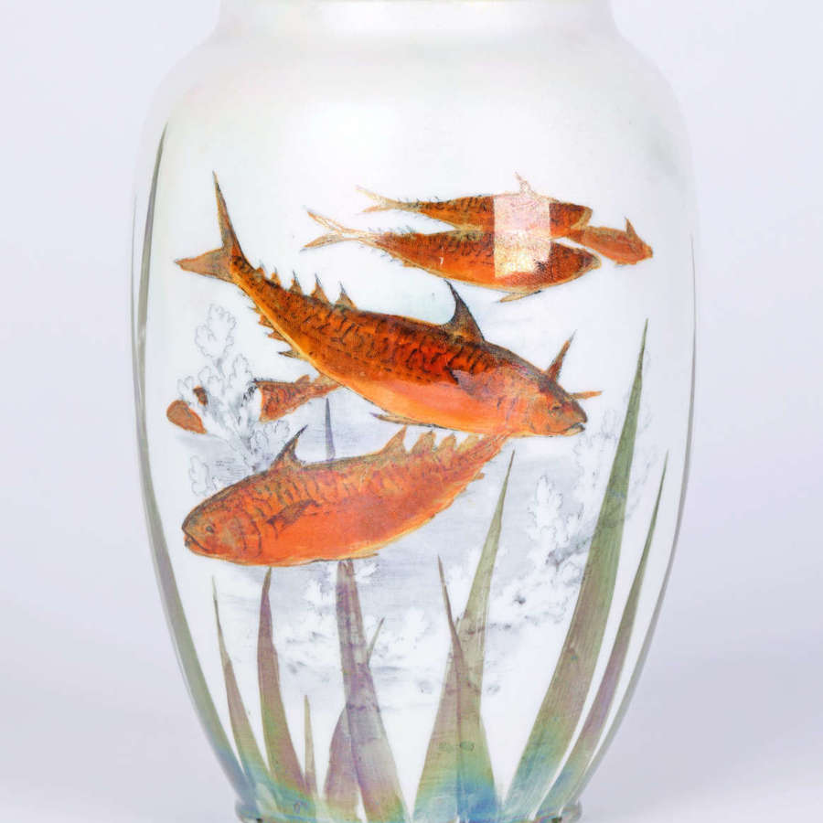 Royal Doulton Lustre Glazed Art Pottery Vase with Fish