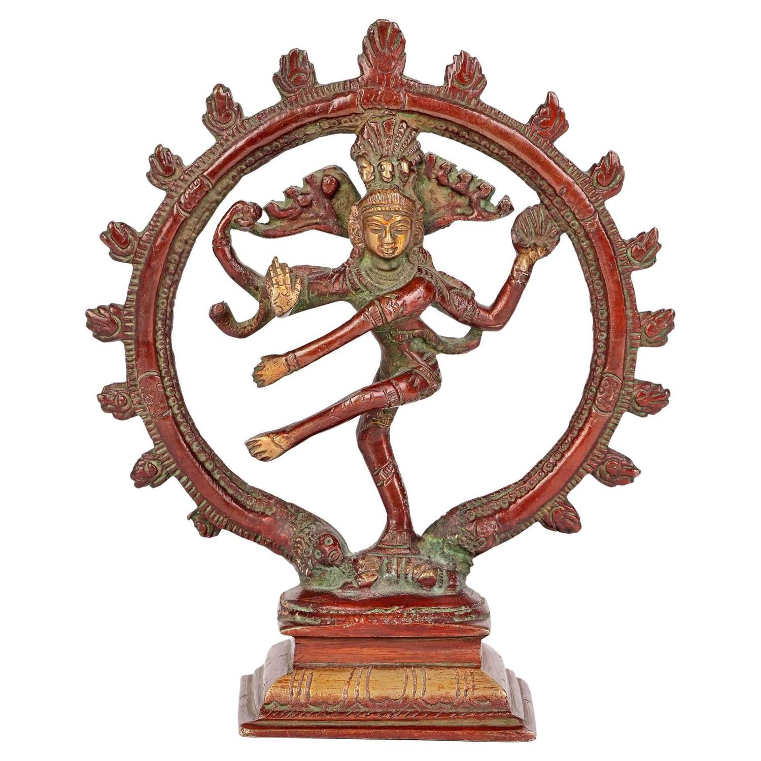 Indian Asian Lacquered Bronze Dancing Hindu Shiva Nataraja