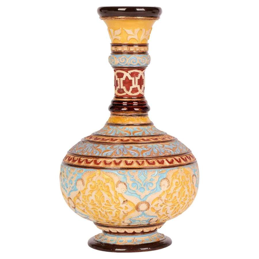 Eliza Simmance for Doulton Lambeth Aesthetic Movement Persian Vase