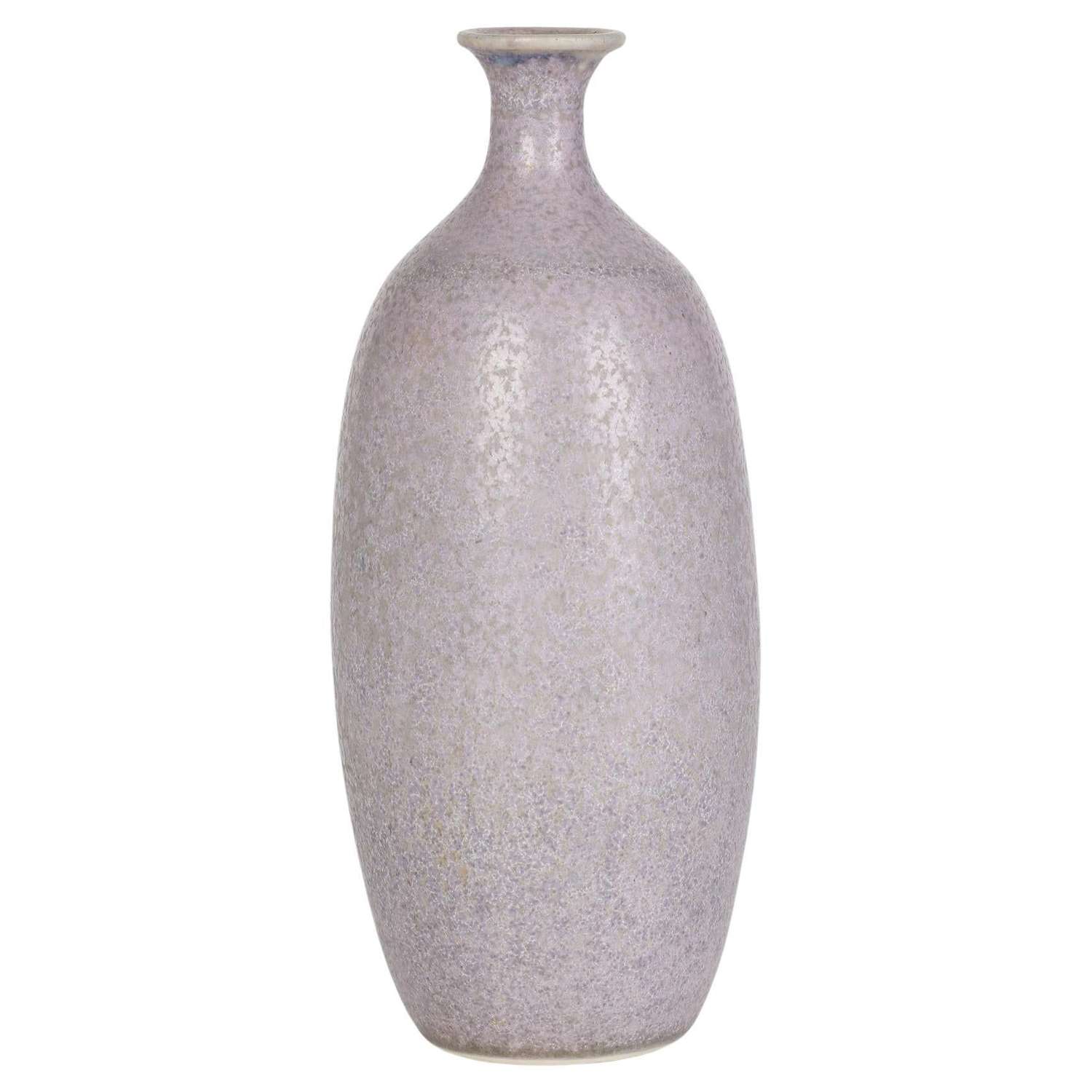 Lavender Hares Fur Glazed Porcelain Studio Vase in the Style of Berndt