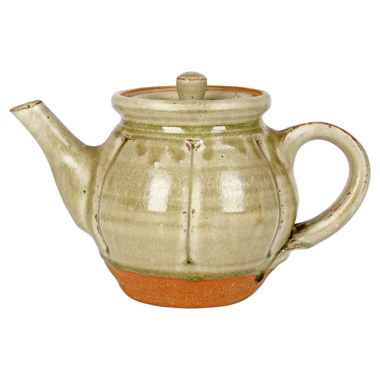 Mike Dodd Studio Pottery Green Ash Glazed Teapot and Cover