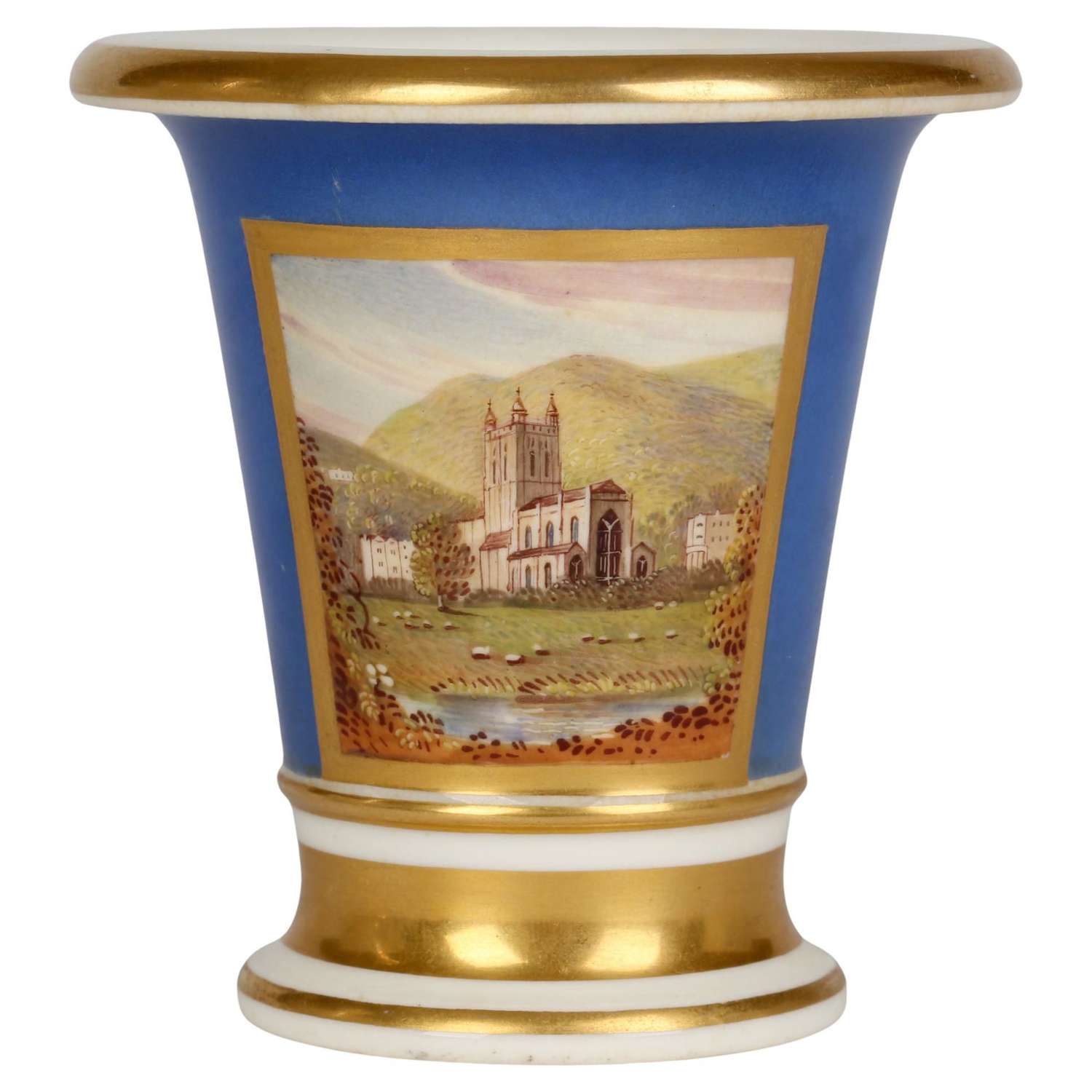 Doe & Rogers Worcester Malvern Priory Painted Porcelain Spill Vase