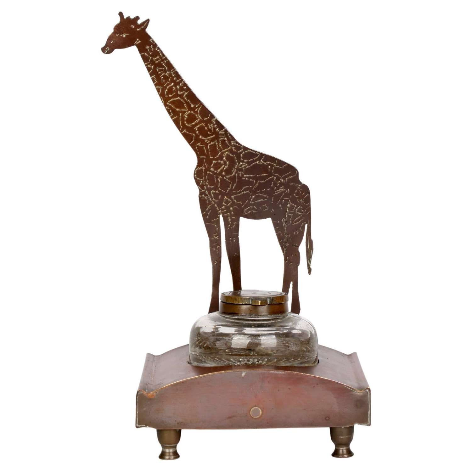 Ignatius Taschner Jugendstil Giraffe Mounted Ink Stand