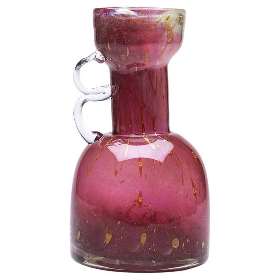Erwin Eisch German Pfauenauge Collection Cranberry Art Glass Vase