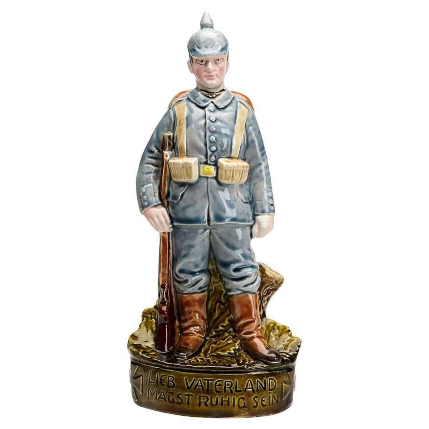 Austro/Bohemian Majolica Bavarian Reservist Military Pottery Figure