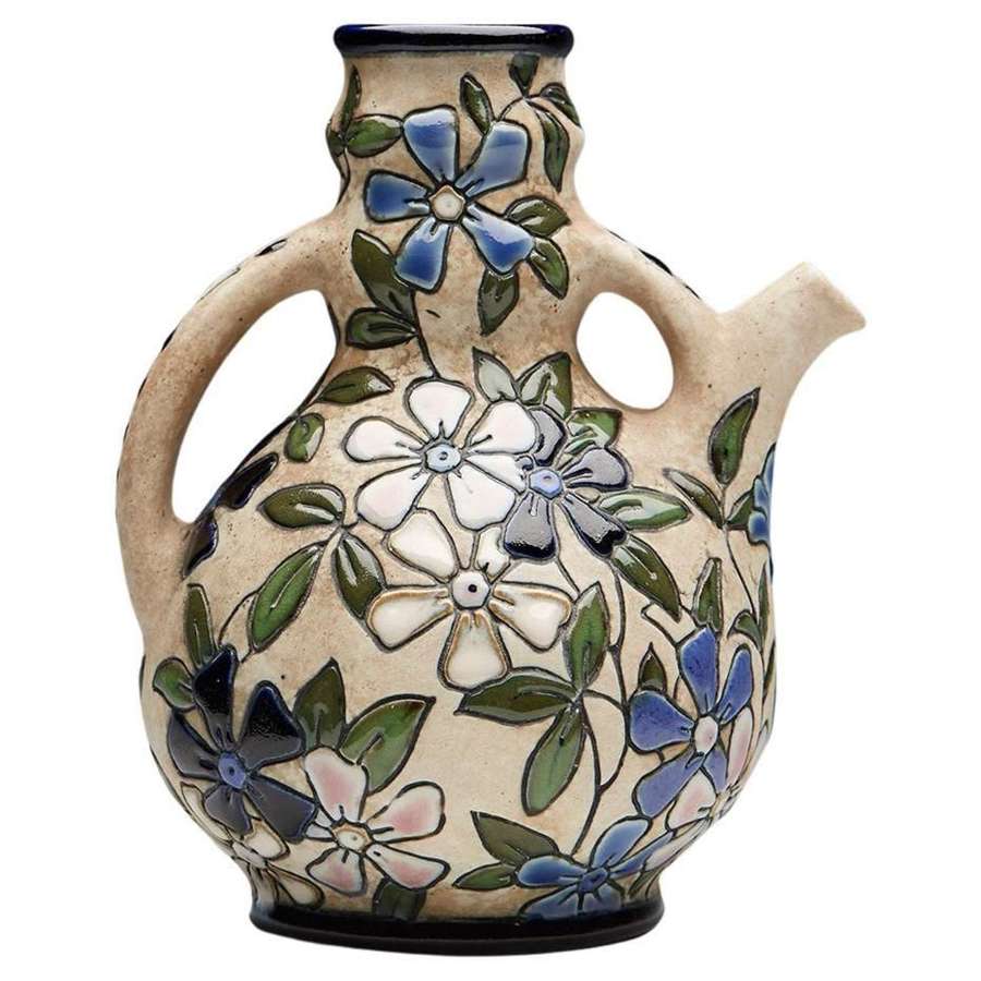 Czech Art Deco Amphora Art Pottery Floral Islamic Design Ewer
