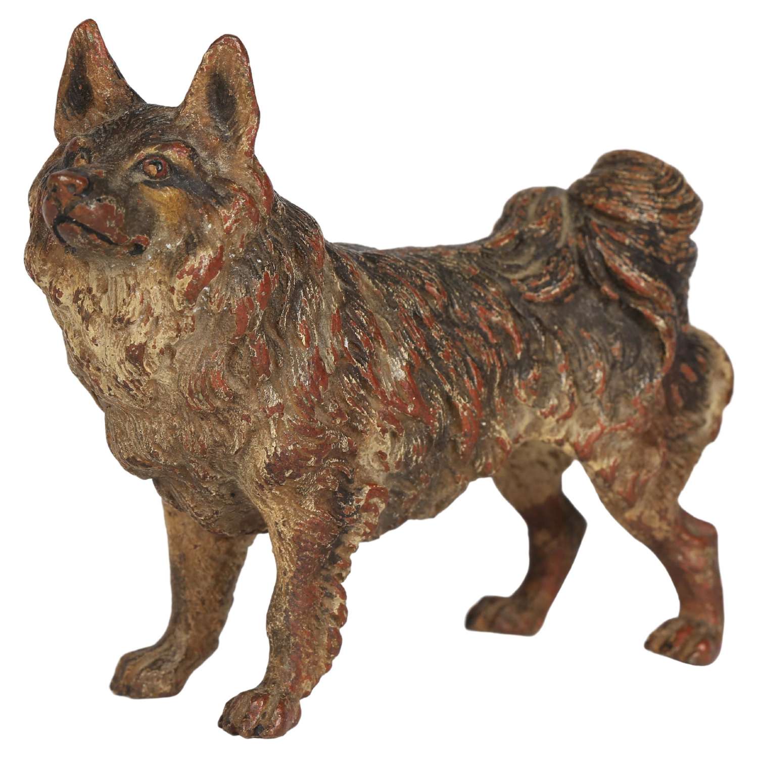 Franz Xaver Bergmann Attributed Austrian Cold Painted Bronze Dog Figur