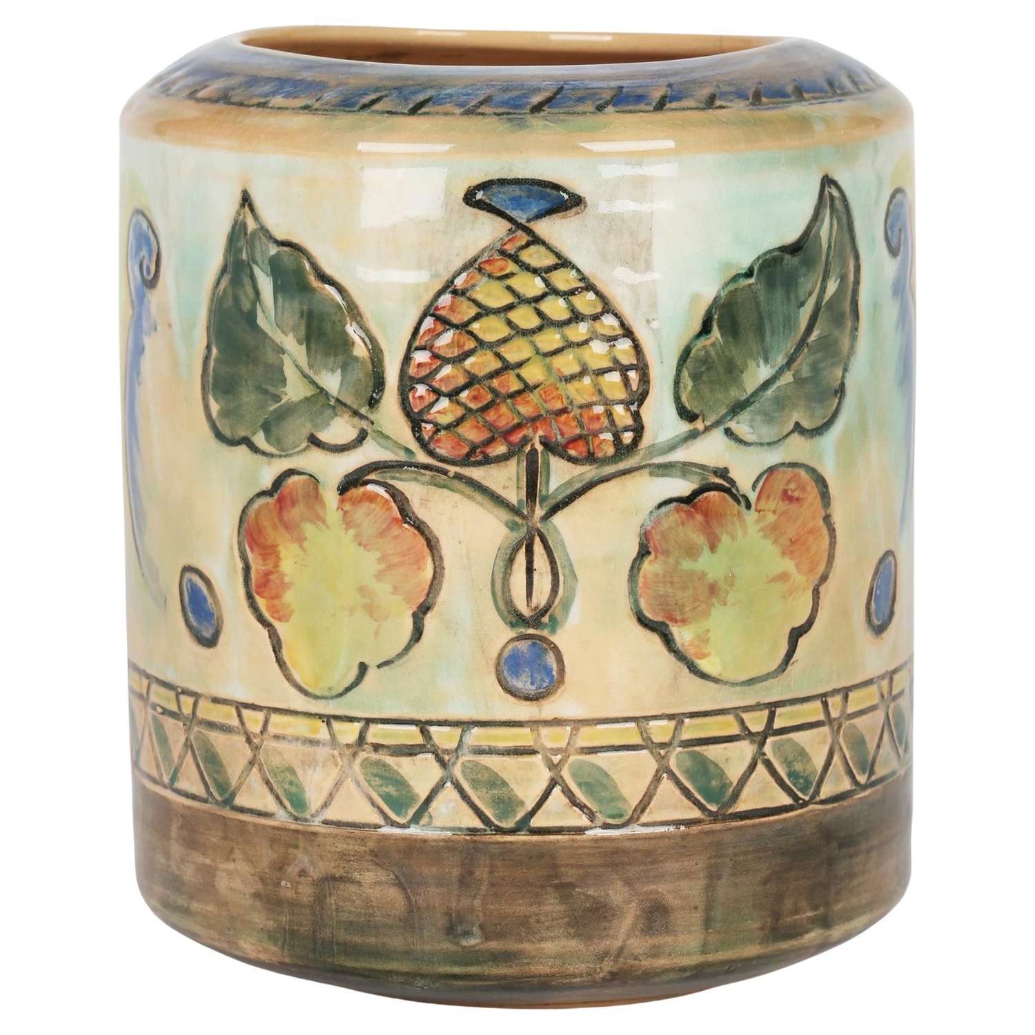 Frank Brangwyn Royal Doulton Leaf and Berry Art Pottery Vase