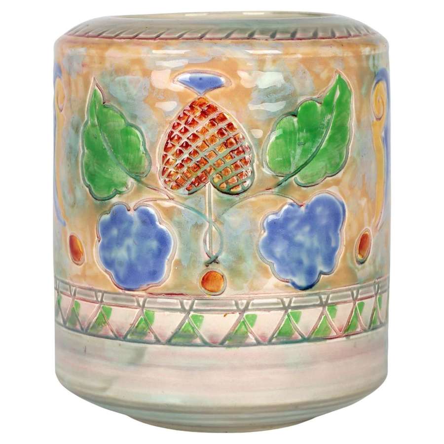 Frank Brangwyn Royal Doulton Leaf And Berry Art Pottery Vase
