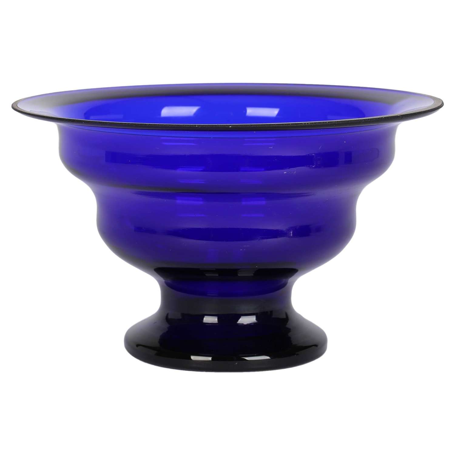 Georgian Bristol Blue Glass Pedestal Bowl