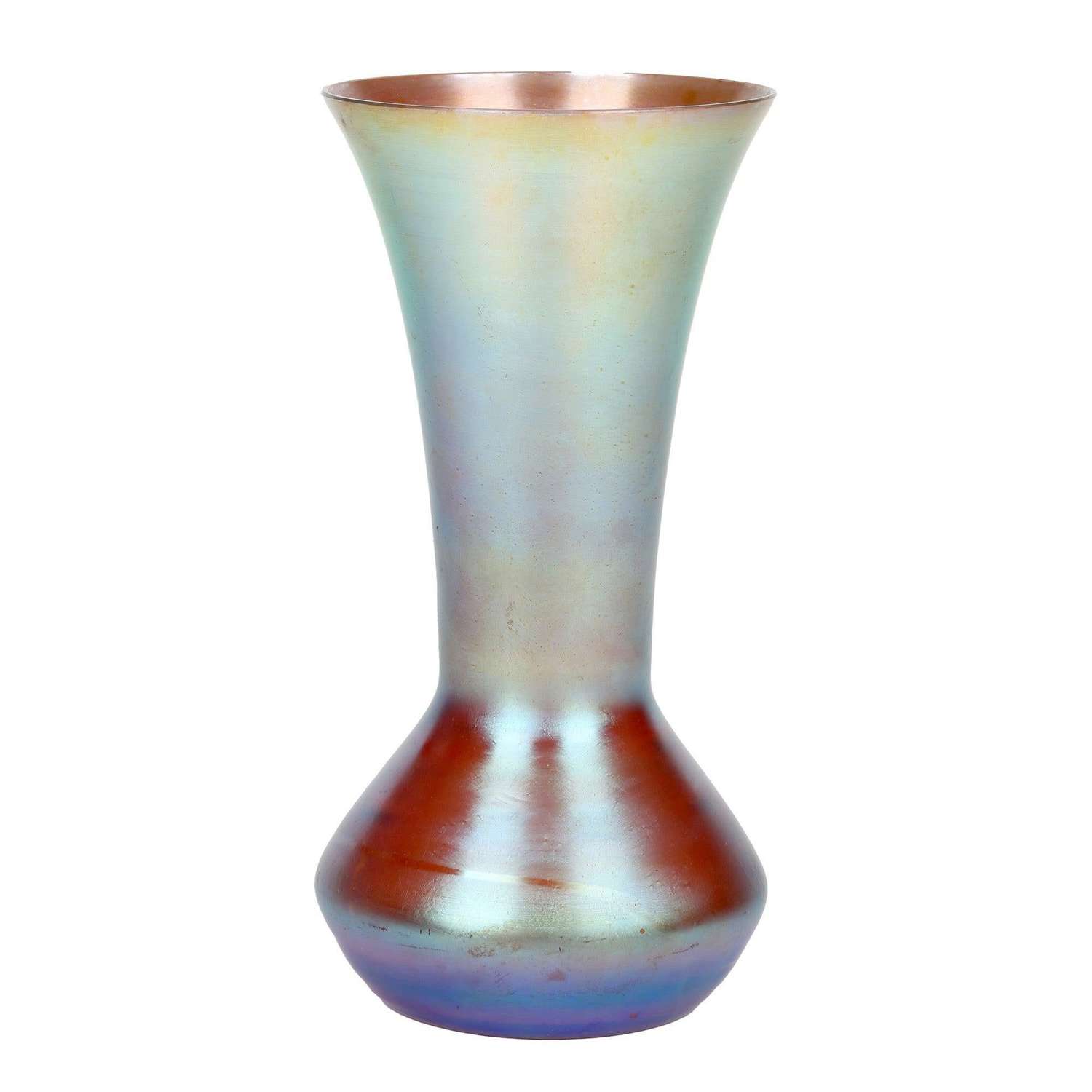 WMF German Art Deco Myra Kristall Blue Iridescent Art Glass Vase