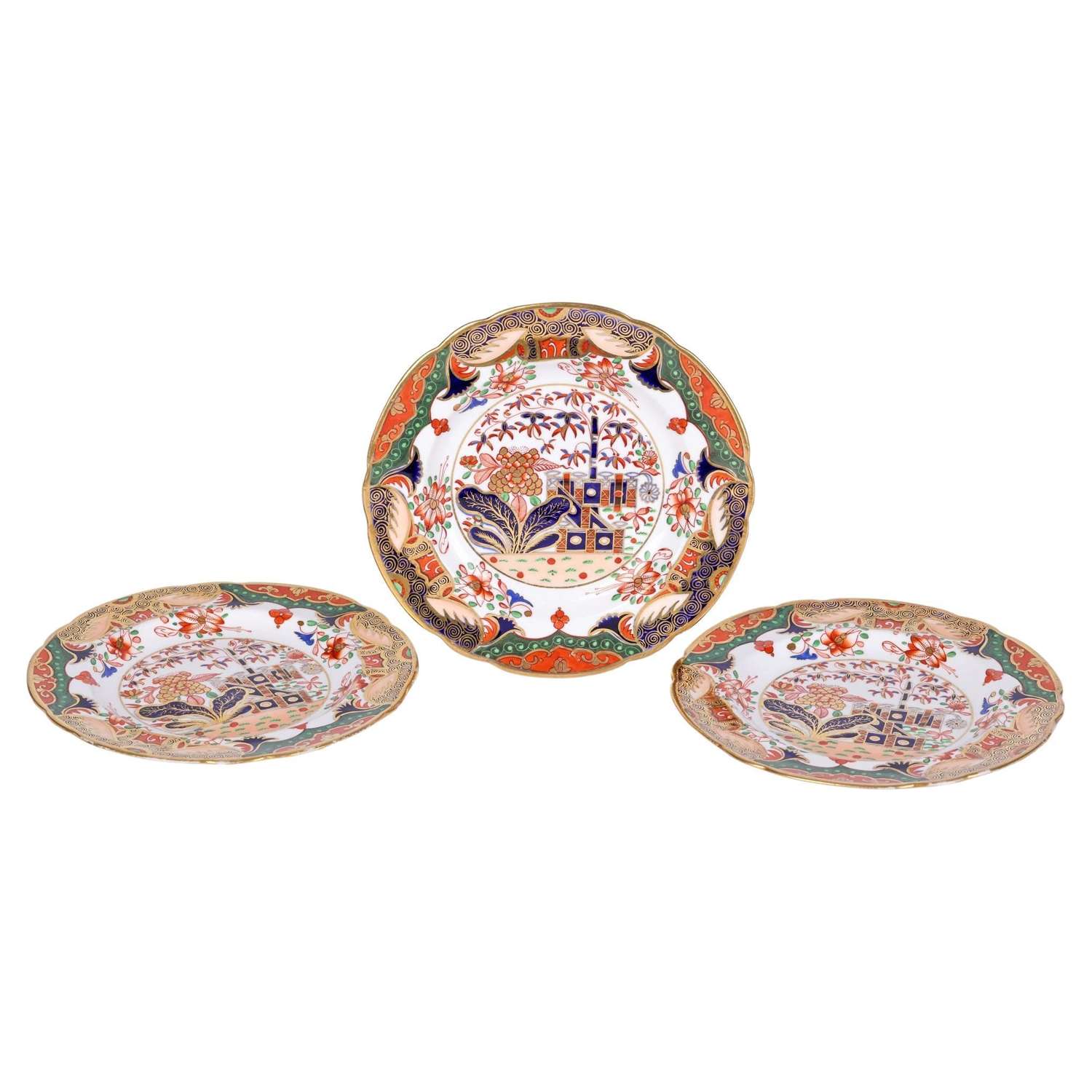 Spode Three Georgian Imari Pattern 967 Decorated Porcelain Plates