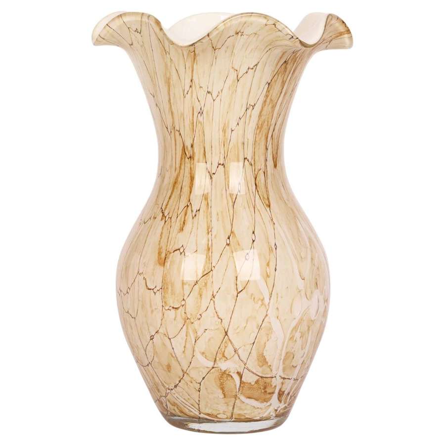 Jozefina Glass Works Krosno Polish Vintage Hand Blown Art Glass Vase