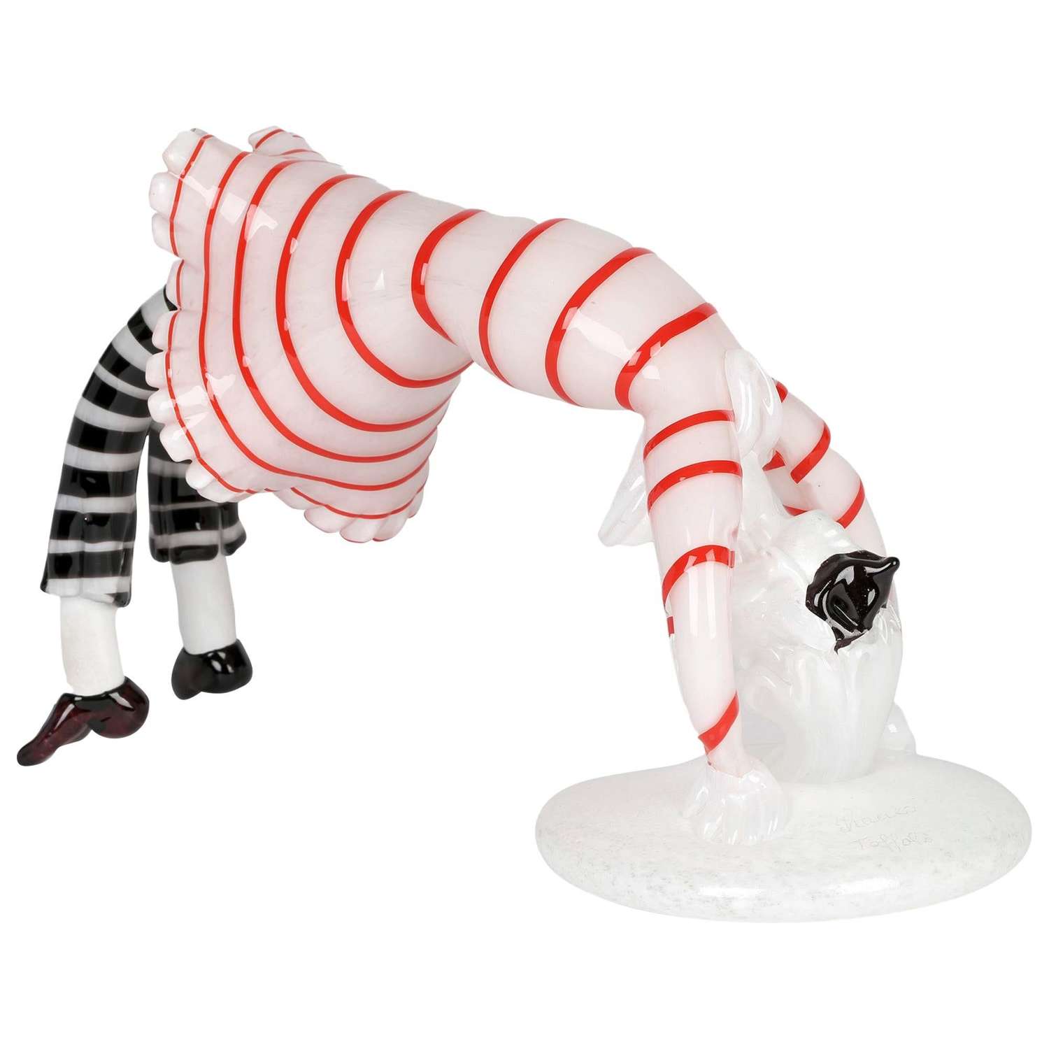 Franco Toffolo Commedia Dell'Arte Glass Clown Acrobat Figure