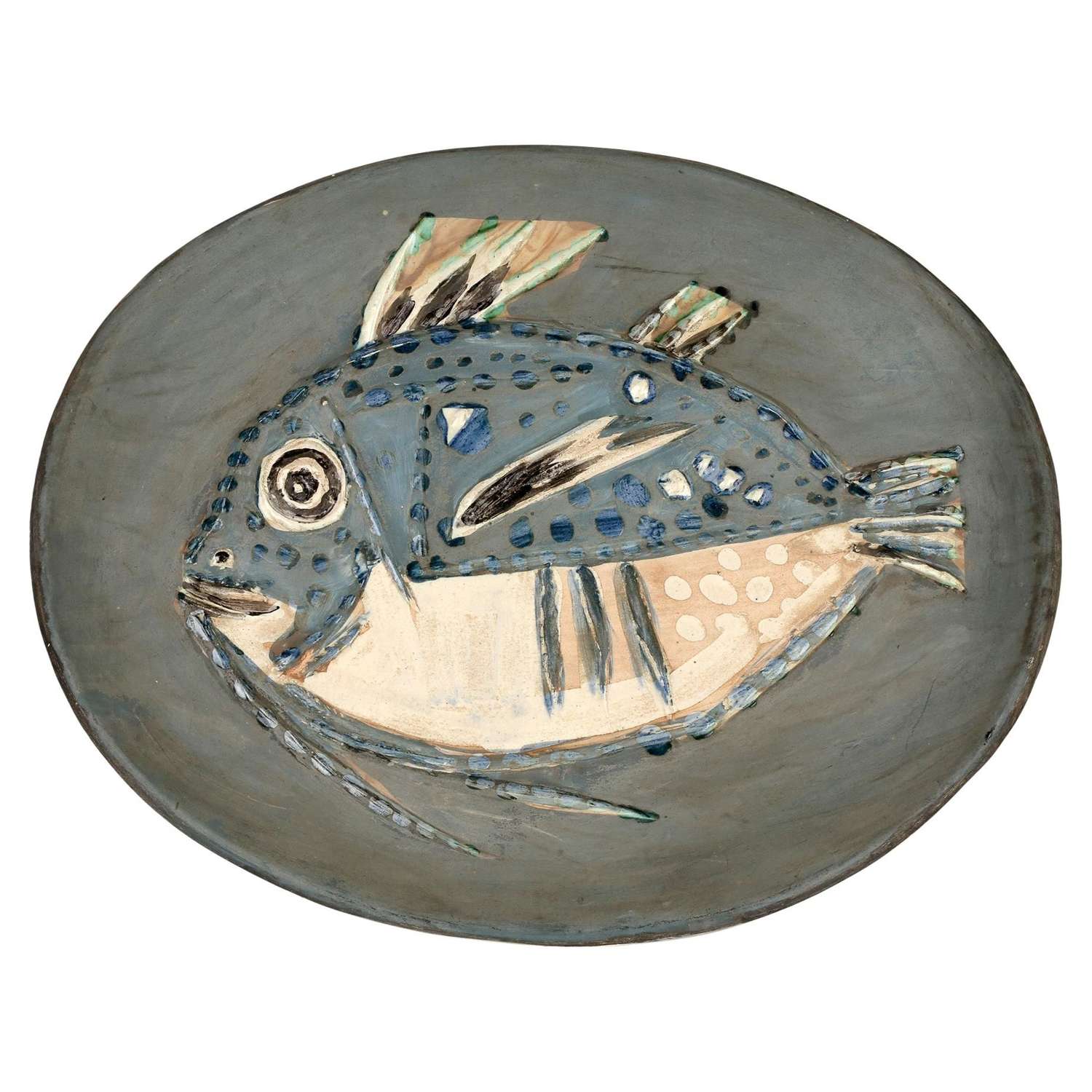 Pablo Picasso Unique Plat Poisson Ceramic Platter, 1952