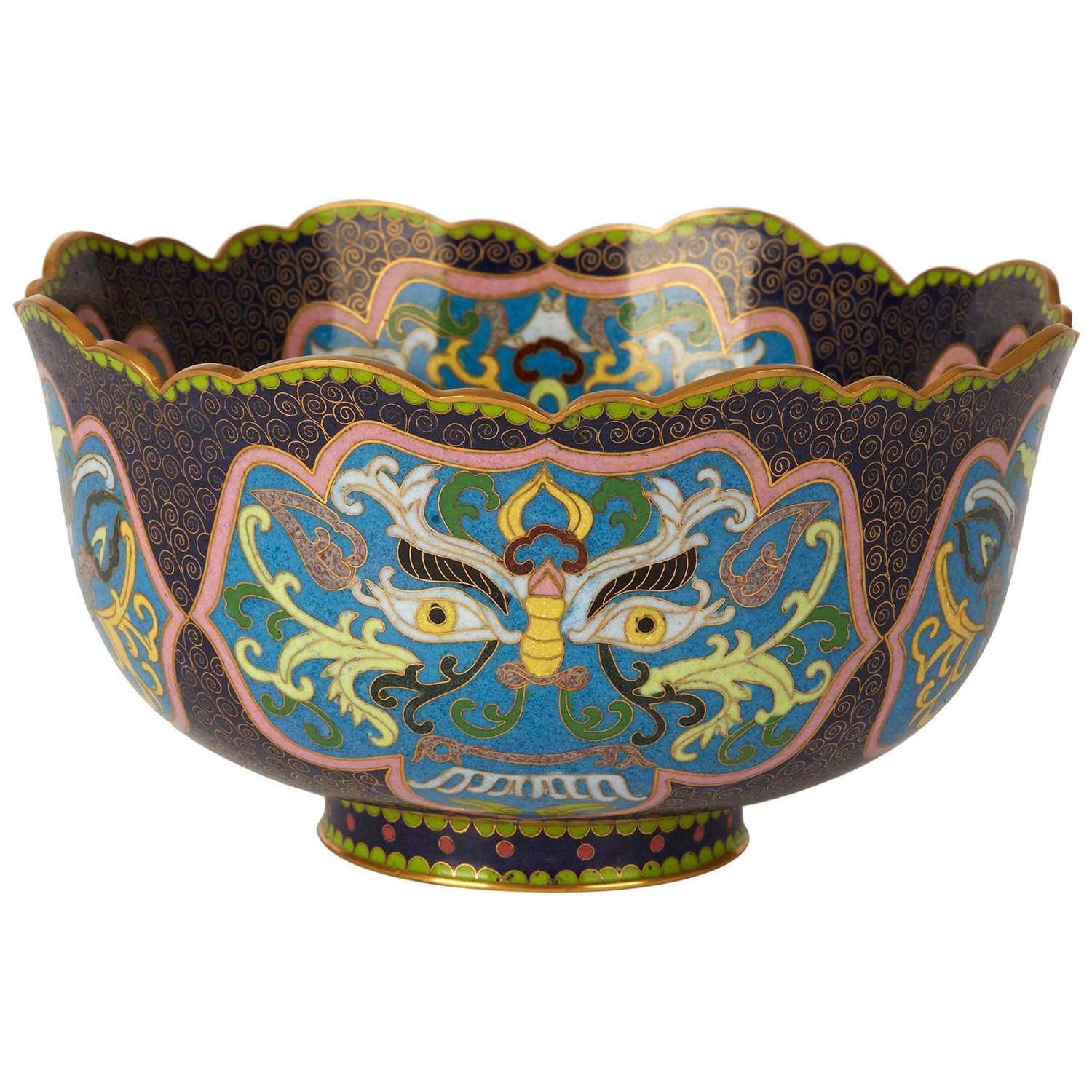 Vintage Chinese Republic Period Cloisonné Bowl, Early 20th Century
