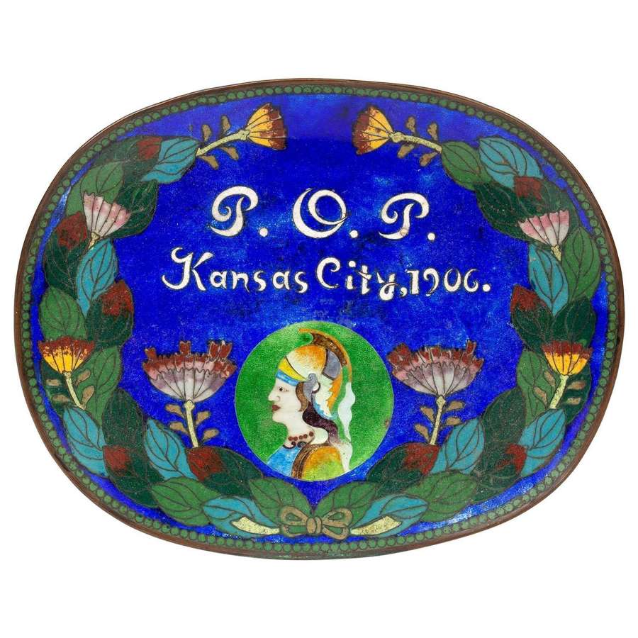 Priests of Pallas Festival Kansas City Chinese Cloisonné Card Tray, 19