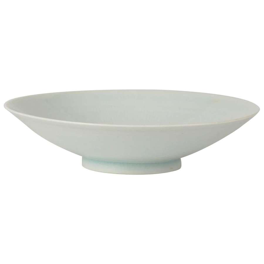 William Mehornay Studio Pottery Porcelain Blue White Glazed Bowl, 1983