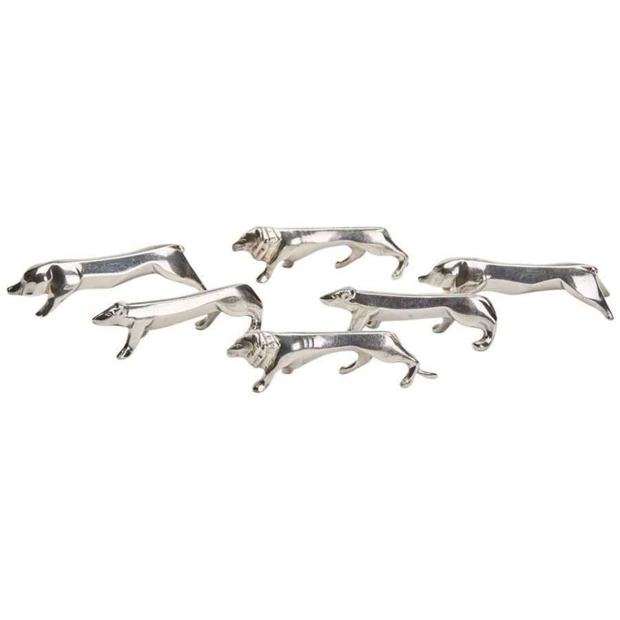 Art Deco Sandoz for Gallia Silver Plated Animal Knife Rests