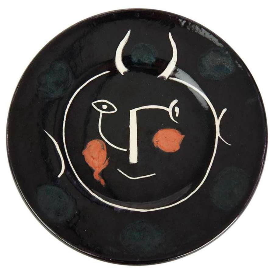 Pablo Picasso Ltd Edition Service Visage Noir Plate, 1948