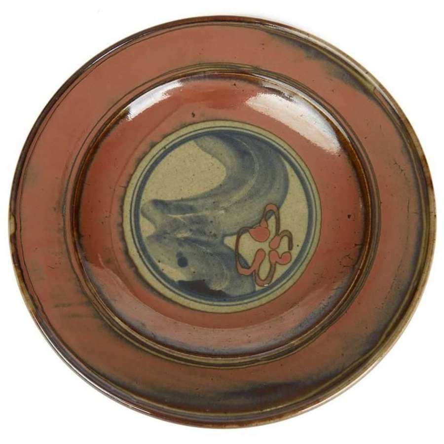 David Frith Abstract Decorated Stoneware Dish, 20th Century