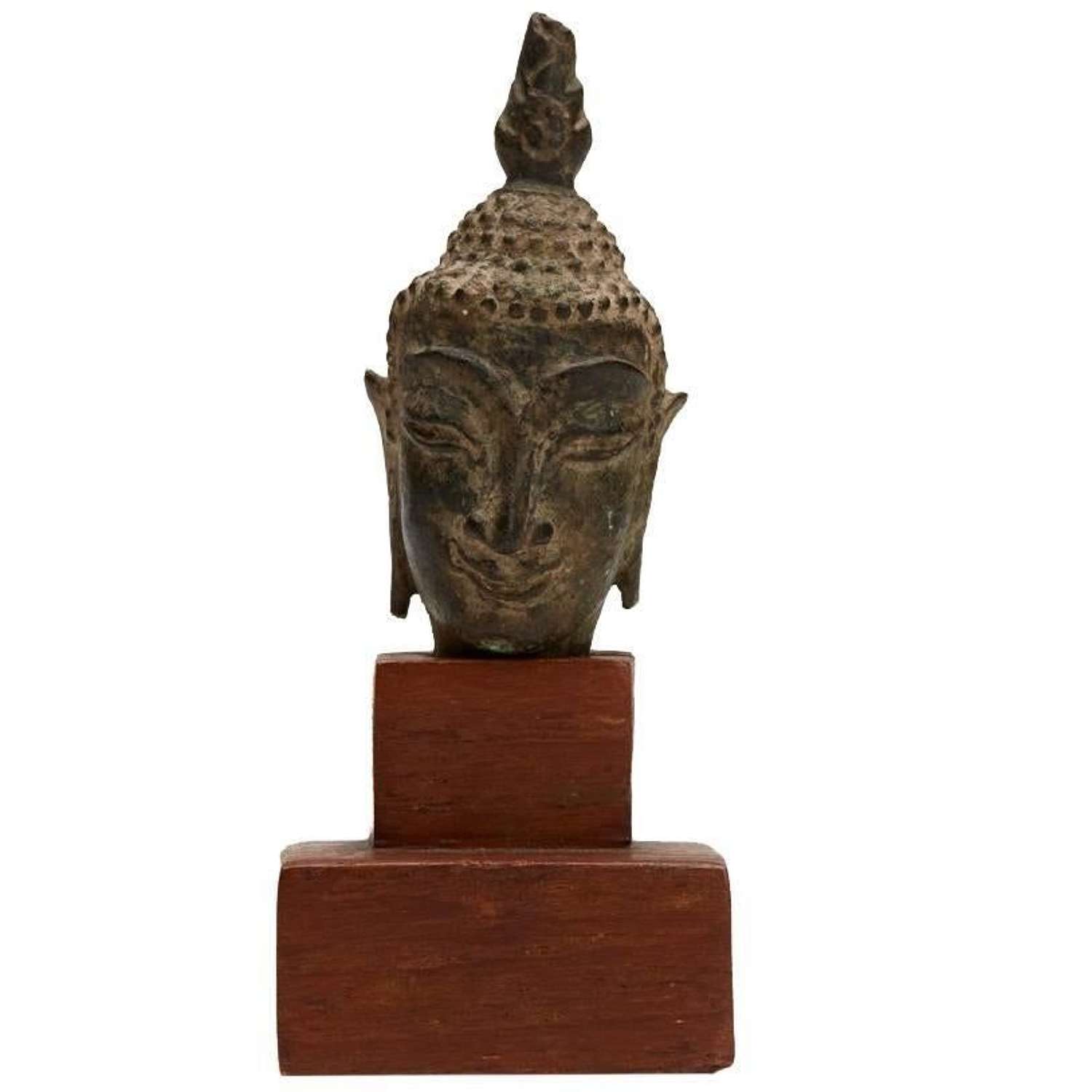 Thai Fragment of a Buddha Head Ayutthaya Period 15th C.