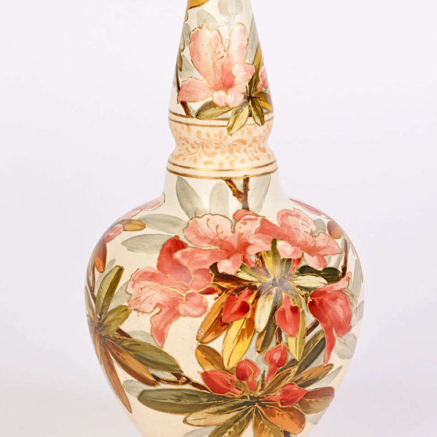 Doulton Lambeth Carrera Eggshell Glazed Floral Vase by Kate Rogers