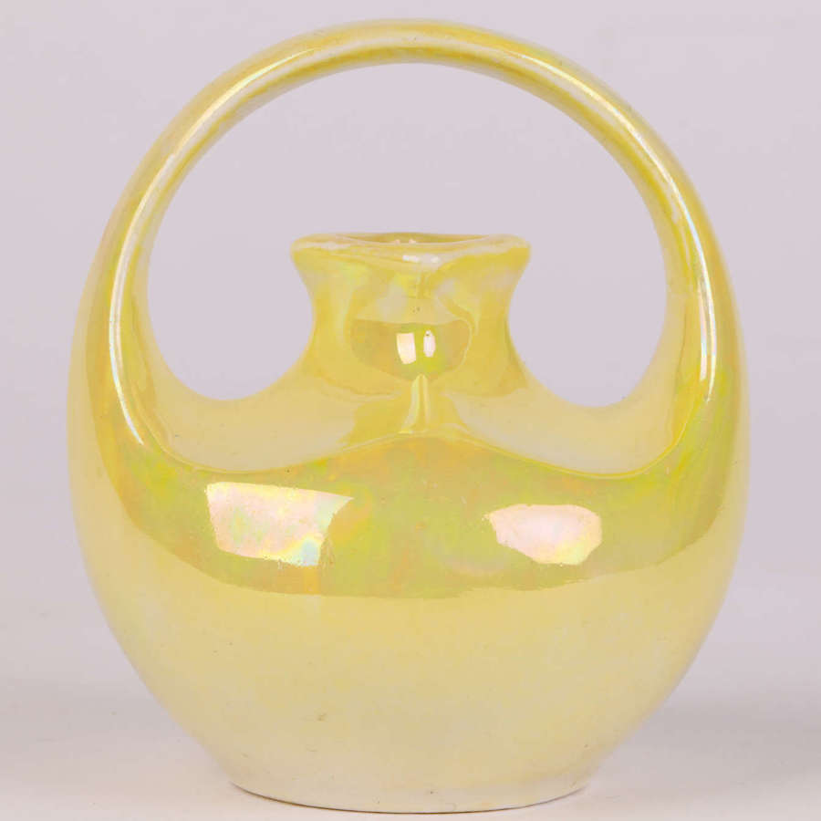 Wedgwood Art Nouveau Miniature Yellow Lustre Loop Handled Vase