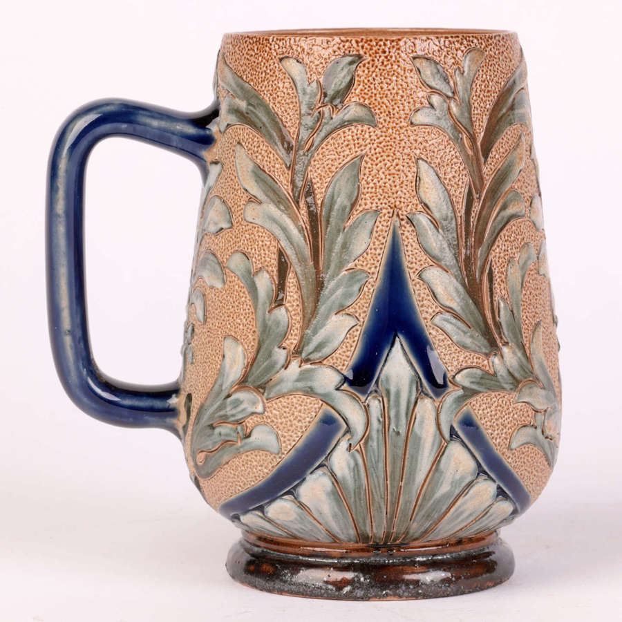 Doulton Lambeth Slip Decorated Mug by Alice E Budden 1883