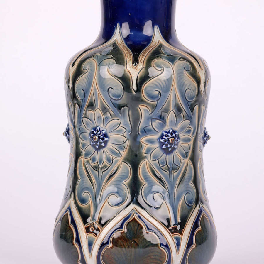 Edward Dunn Doulton Lambeth Aesthetic Movement Floral Vase