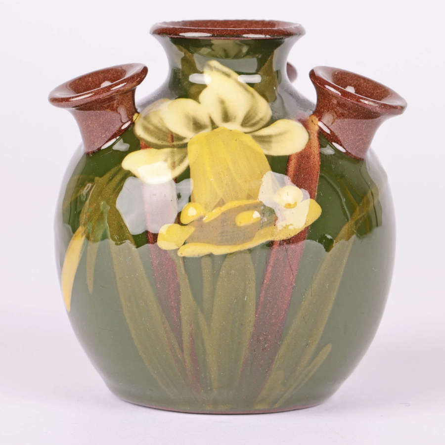 Aller Vale Multi-Necked Posy Vase Decorated with a Daffodil