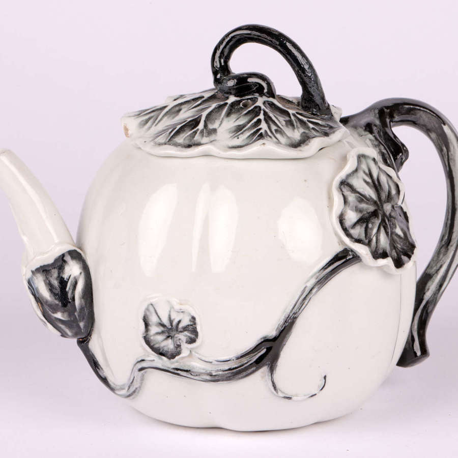 Worcester Rare Porcelain Melon Shaped Teapot & Cover