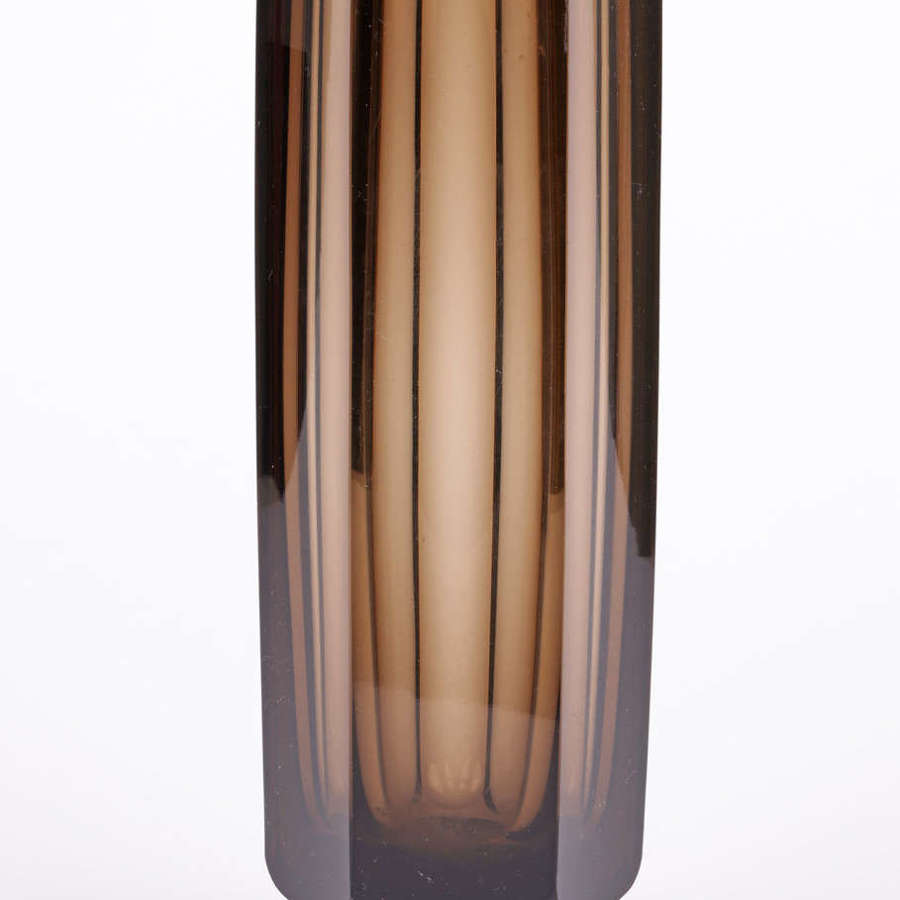 Daum French Art Deco Slice Cut Art Glass Vase