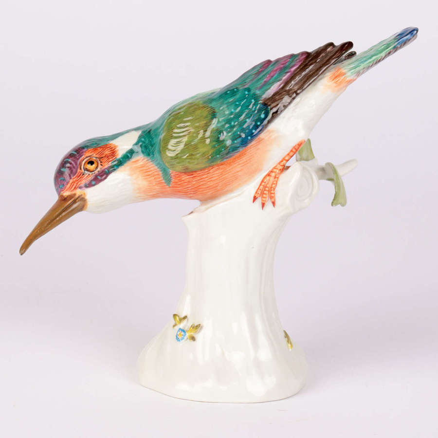 Meissen Large Porcelain Figure of a Kingfisher