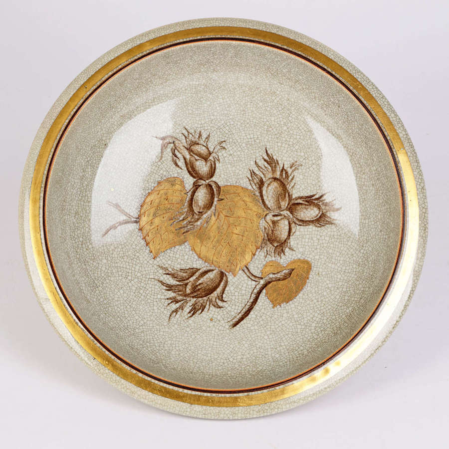 Thorkild Olsen for Royal Copenhagen Craquele Glazed bowl with Fruiting