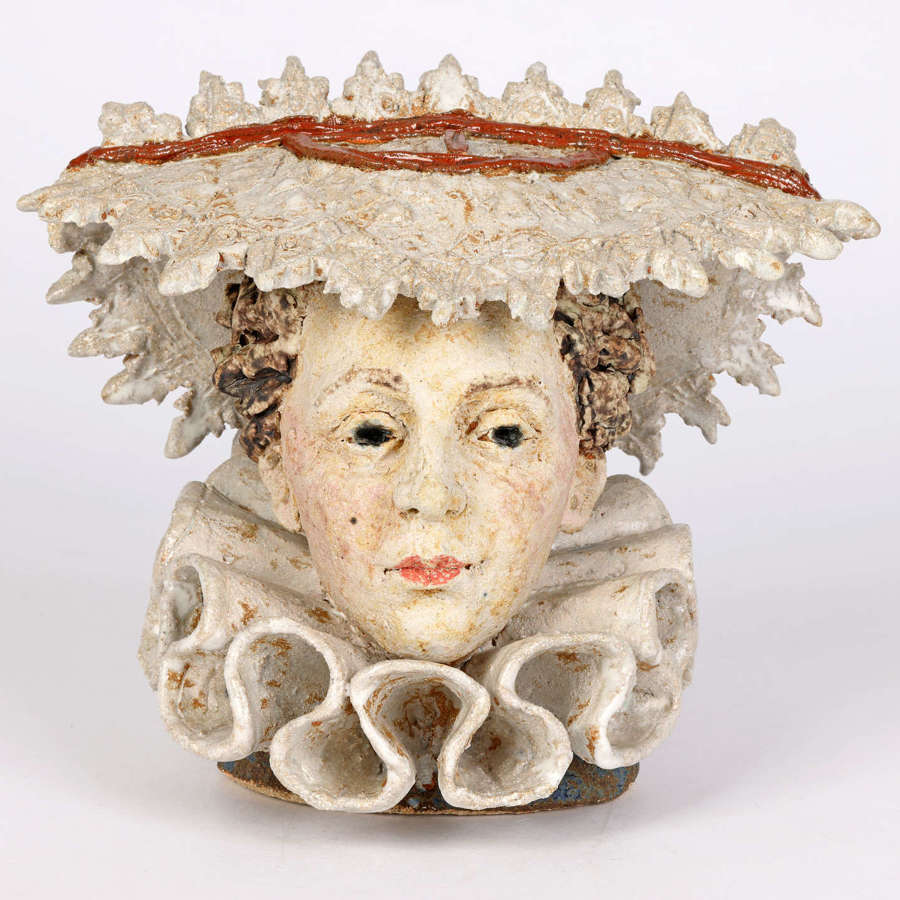 Quentin Bell Attributed Stoneware Elizabethan Lady’s Head