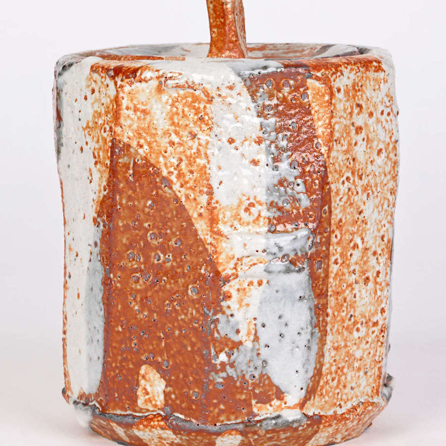 British Soda Glazed Multi Sided Studio Pottery Lidded Vessel