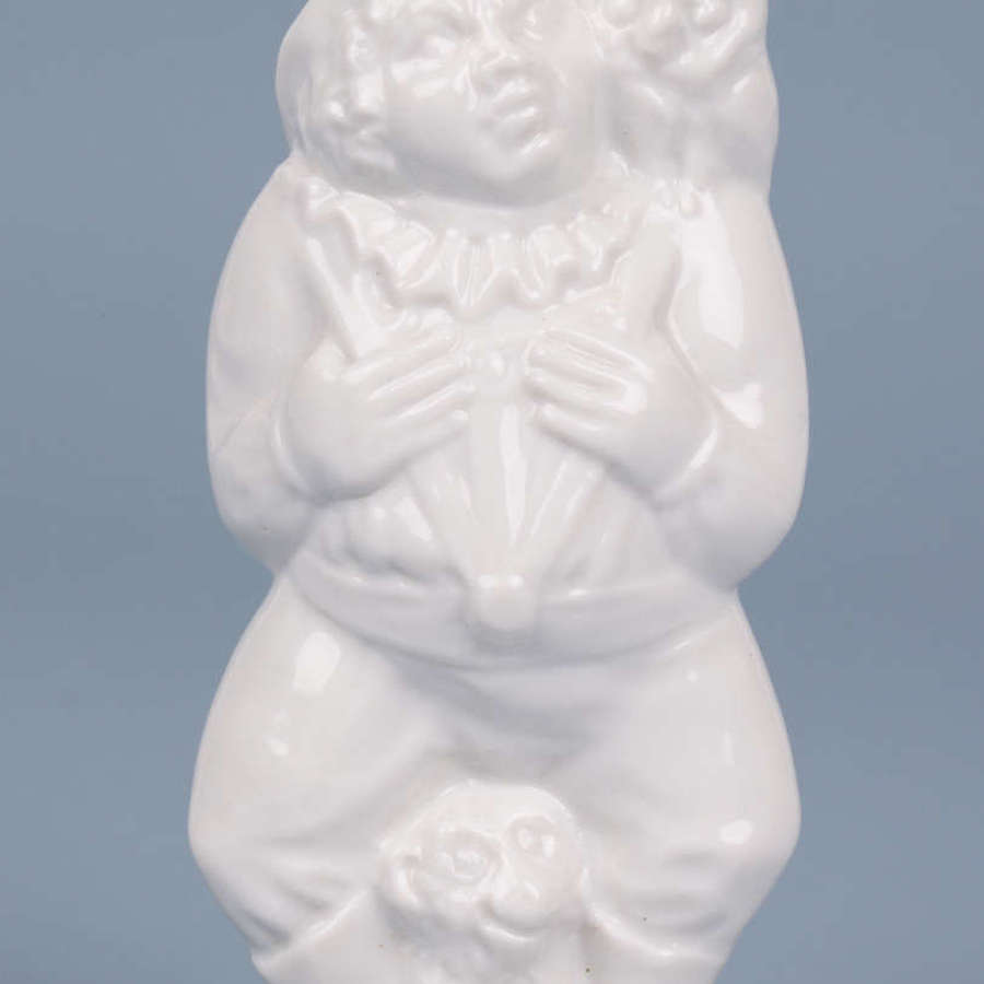Meissen Blanc de Chine Porcelain Jester and Monkey Figure