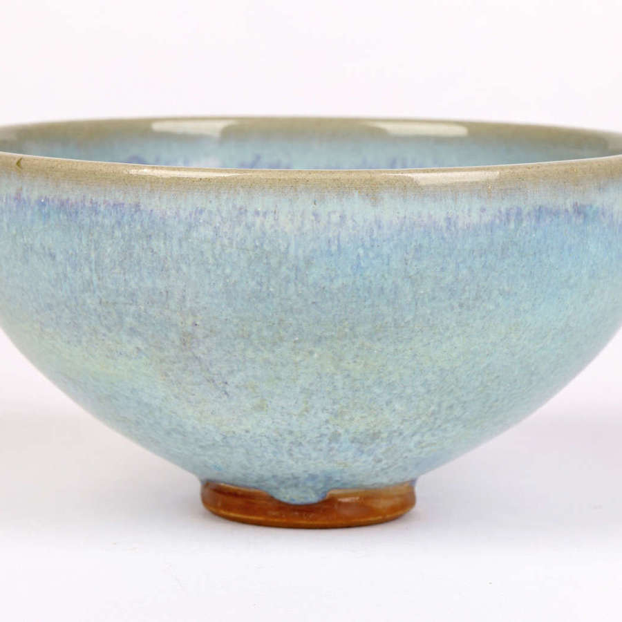 Chinese Jun Ware Blue Hares Fur Glazed Art Pottery Bowl