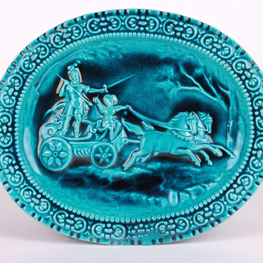 Maw & Co Walter Crane Majolica Chariot Art Pottery Plaque