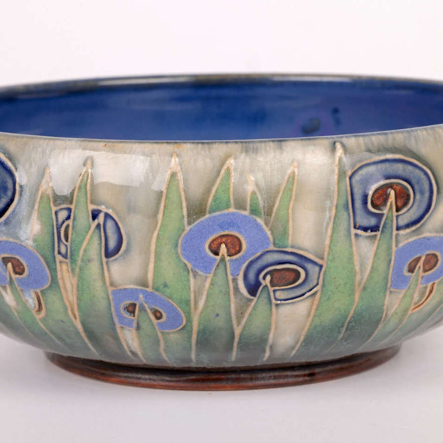 William Rowe Doulton Lambeth Art Deco Abstract Floral Design Bowl