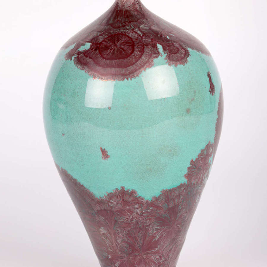 Peter Ilsley Crystalline Glazed Studio Pottery Procelain Bottle Vase