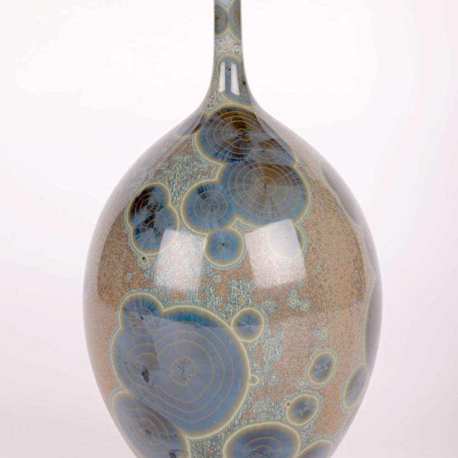 An Exceptional Crystalline Glazed Studio Pottery Porcelain Bottle Vase