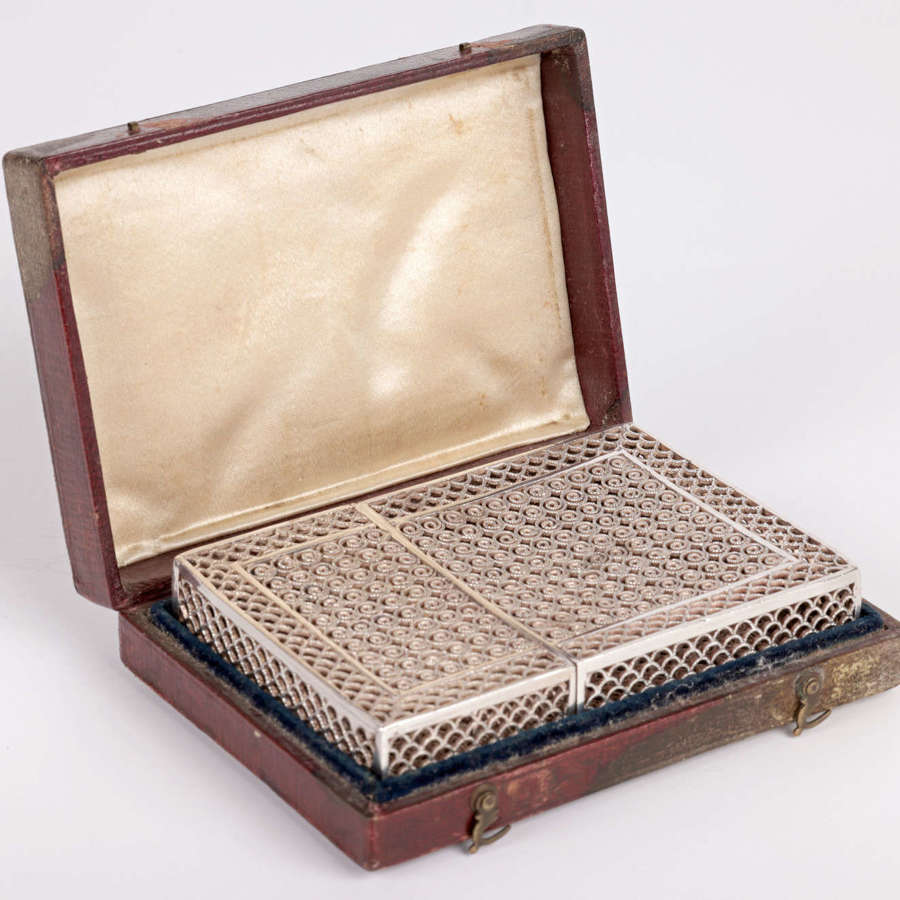 Indian Antique Cased Silver Filigree Card Case