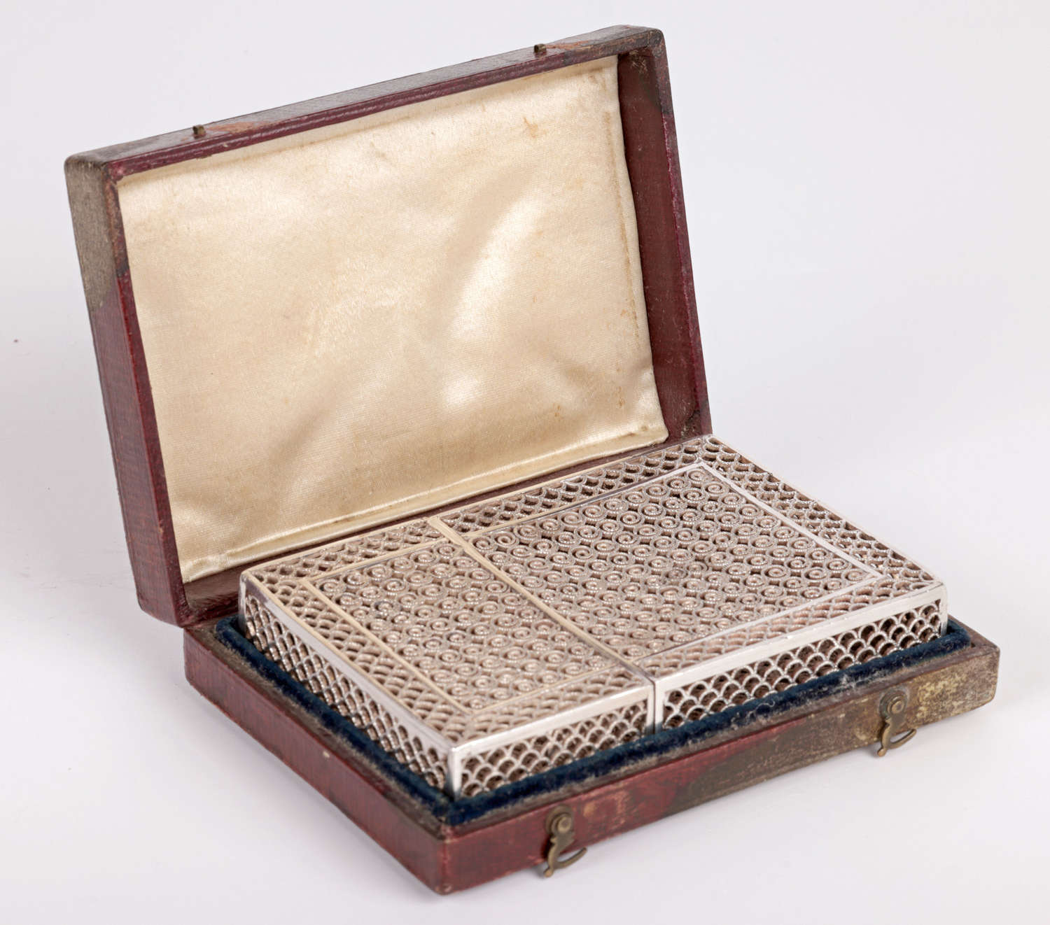 Indian Antique Cased Silver Filigree Card Case