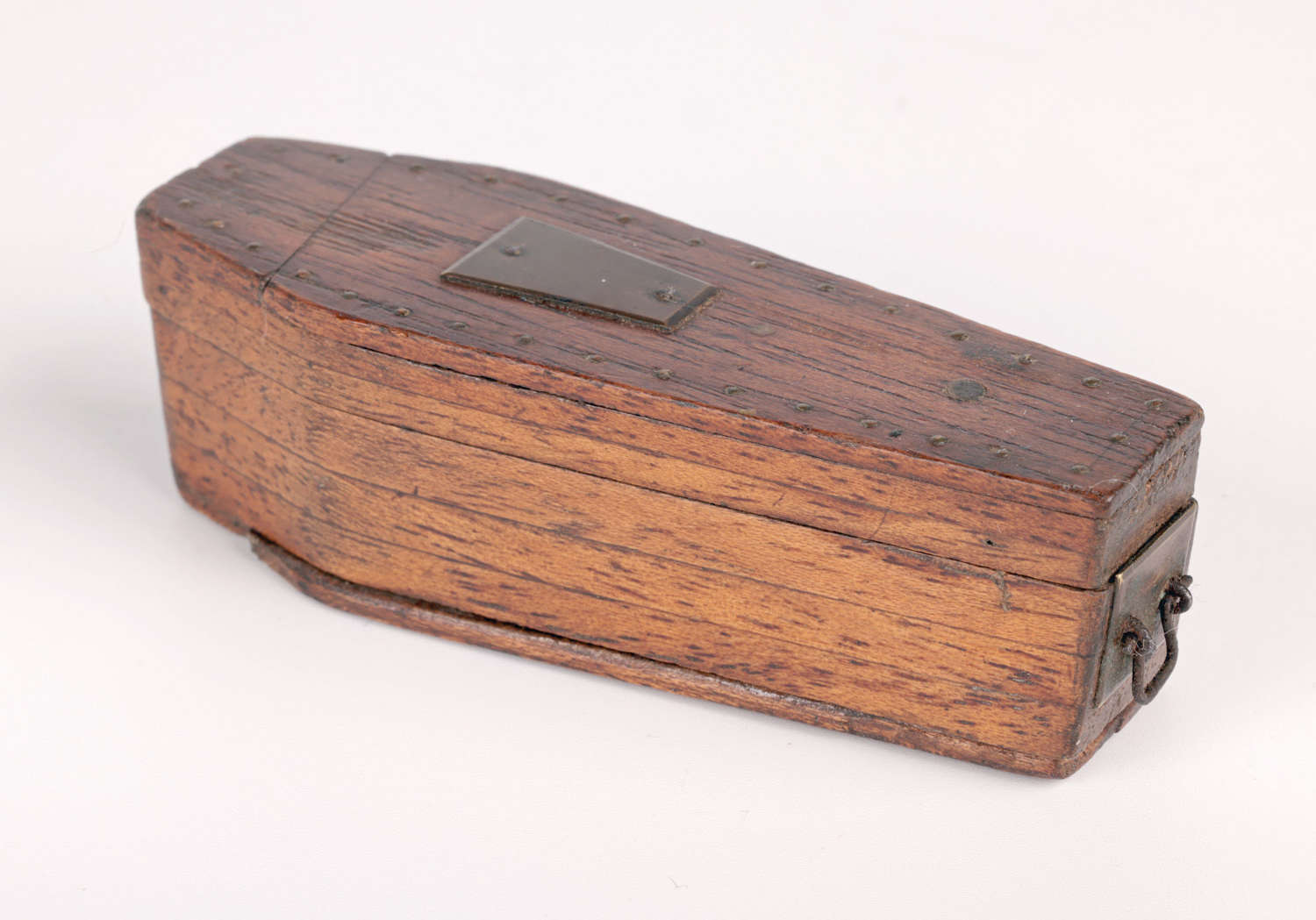 Unusual Antique Late Victorian Wooden Novelty Coffin Snuff Box